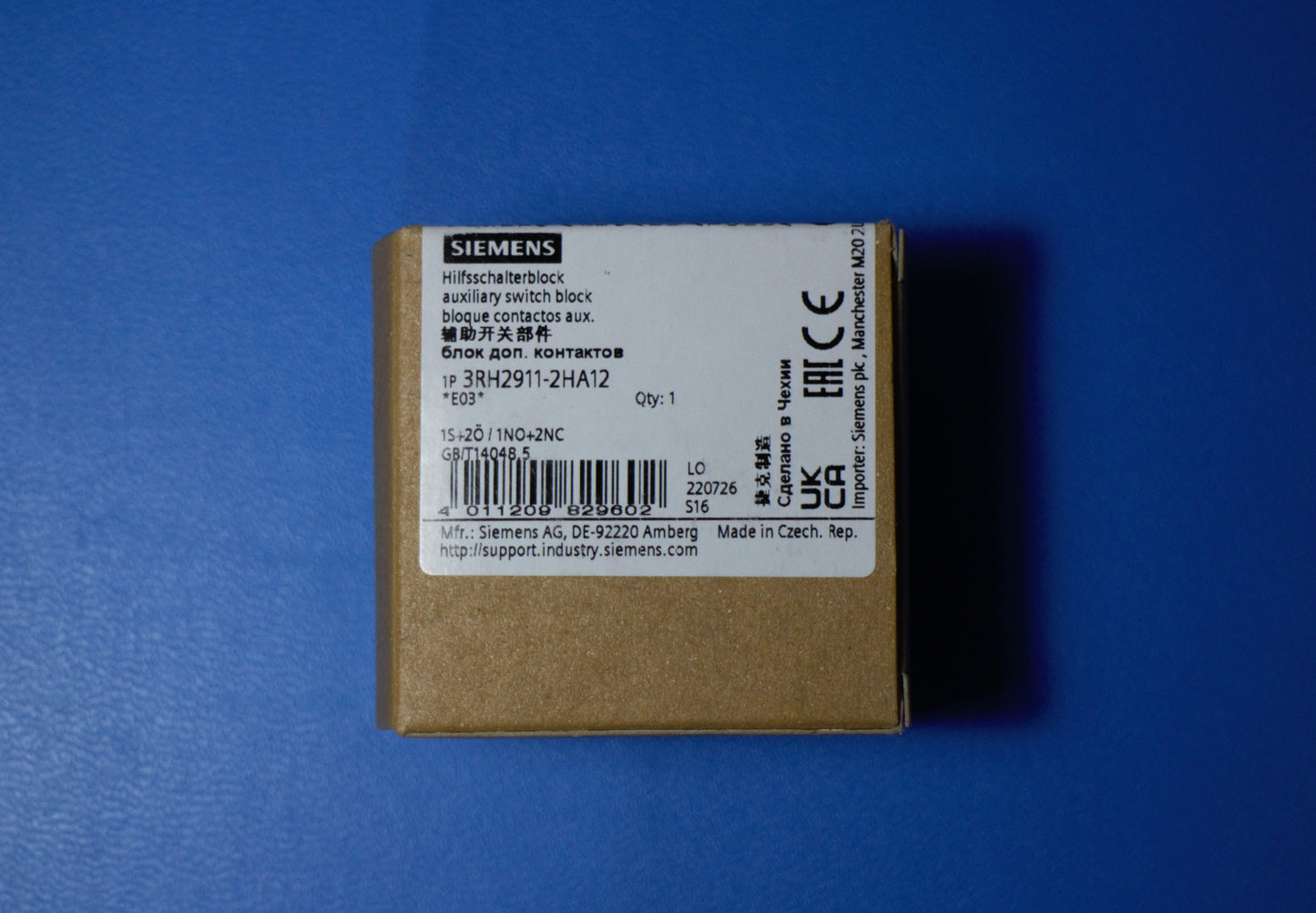 Siemens 3RH2911-2HA12 Hilfsschalter 1S + 2Ö