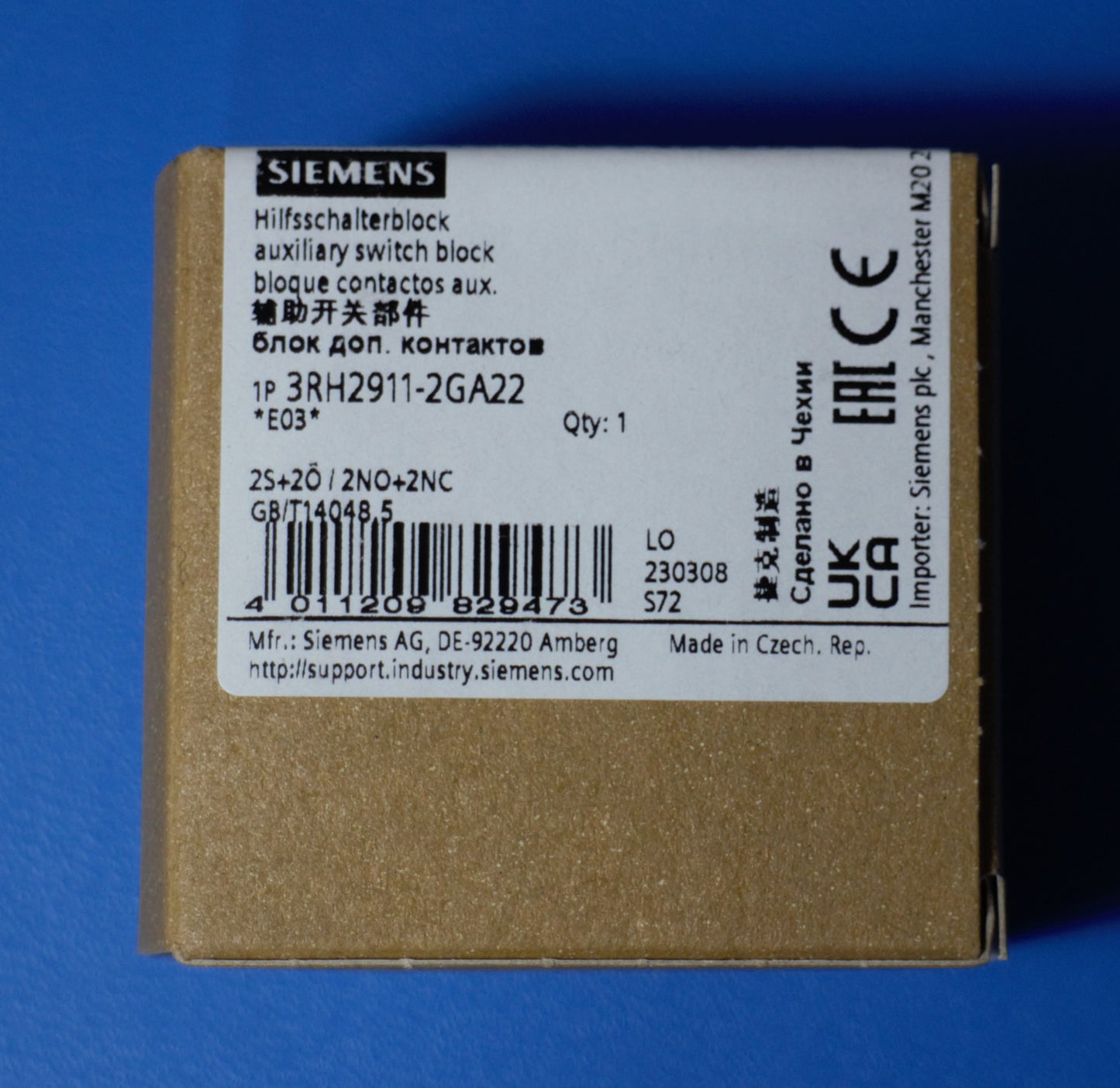 Siemens 3RH2911-2GA22 Hilfsschalter 2S + 2Ö