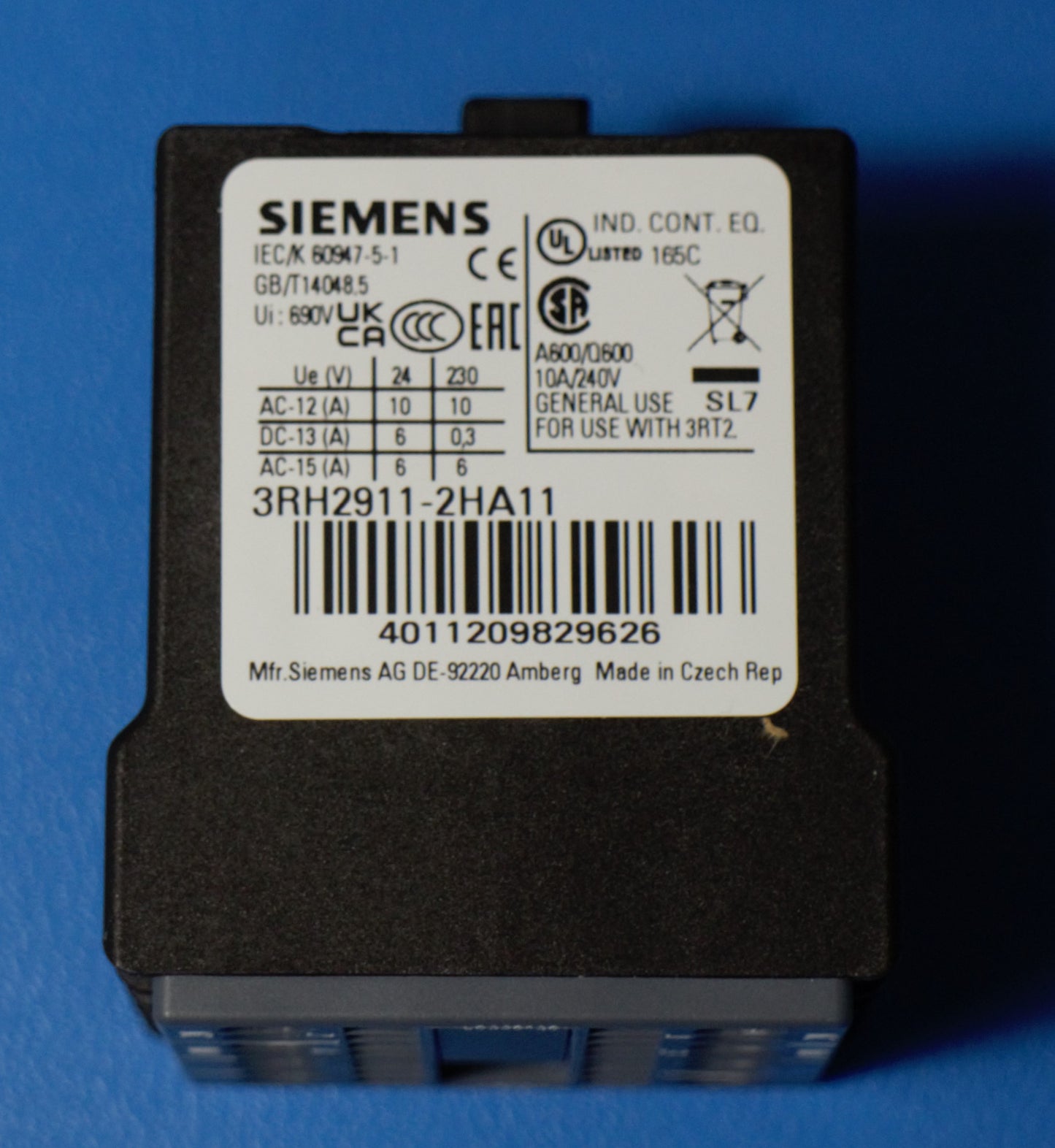Siemens 3RH2911-2HA11 Hilfsschalter 1S + 1Ö