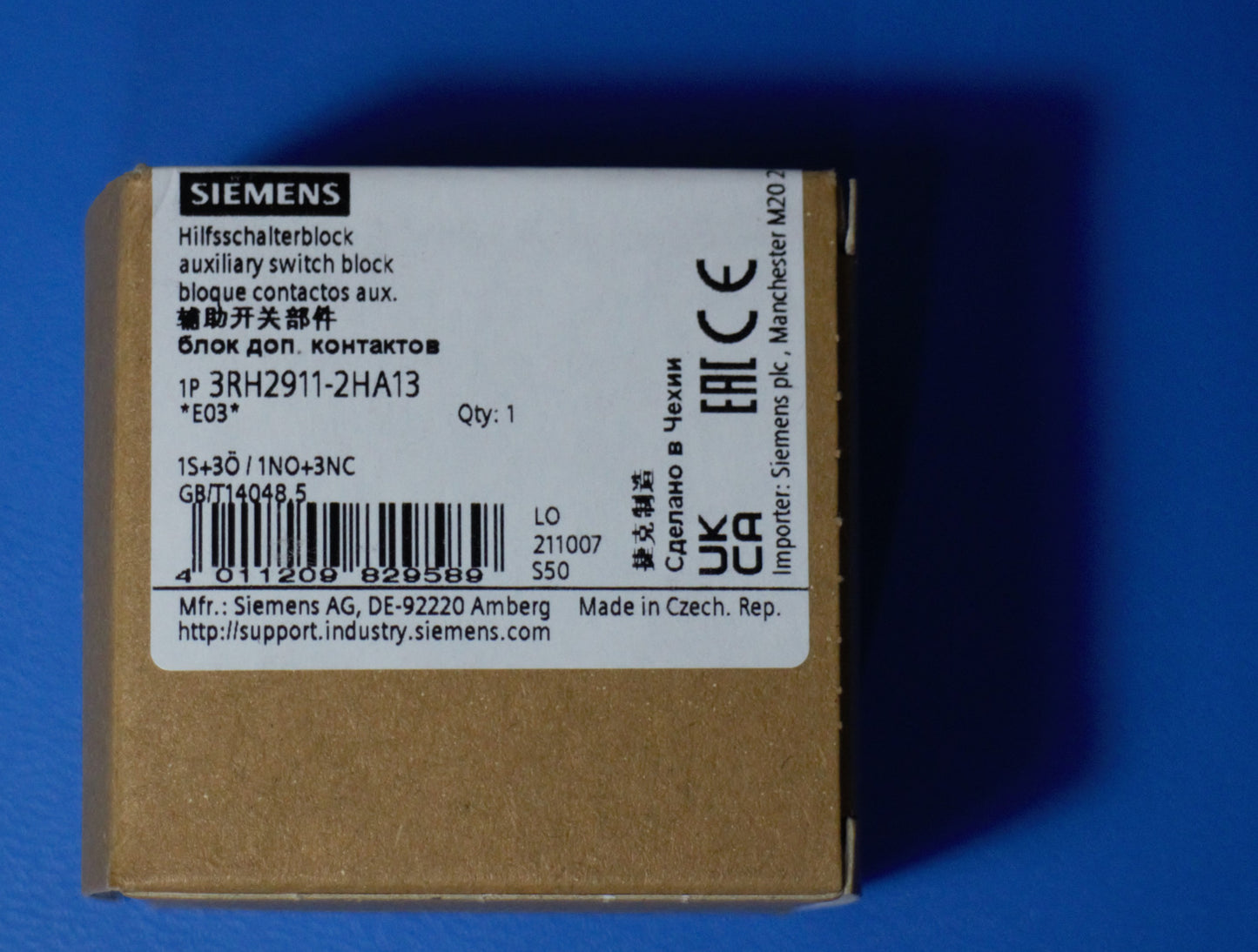 Siemens 3RH2911-2HA13 Hilfsschalter 1S + 3Ö