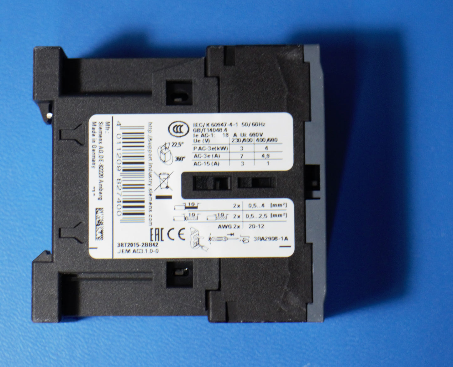 Siemens 3RT2015-2BB42 Schütz Leistungsschütz 3 kW / 400 V