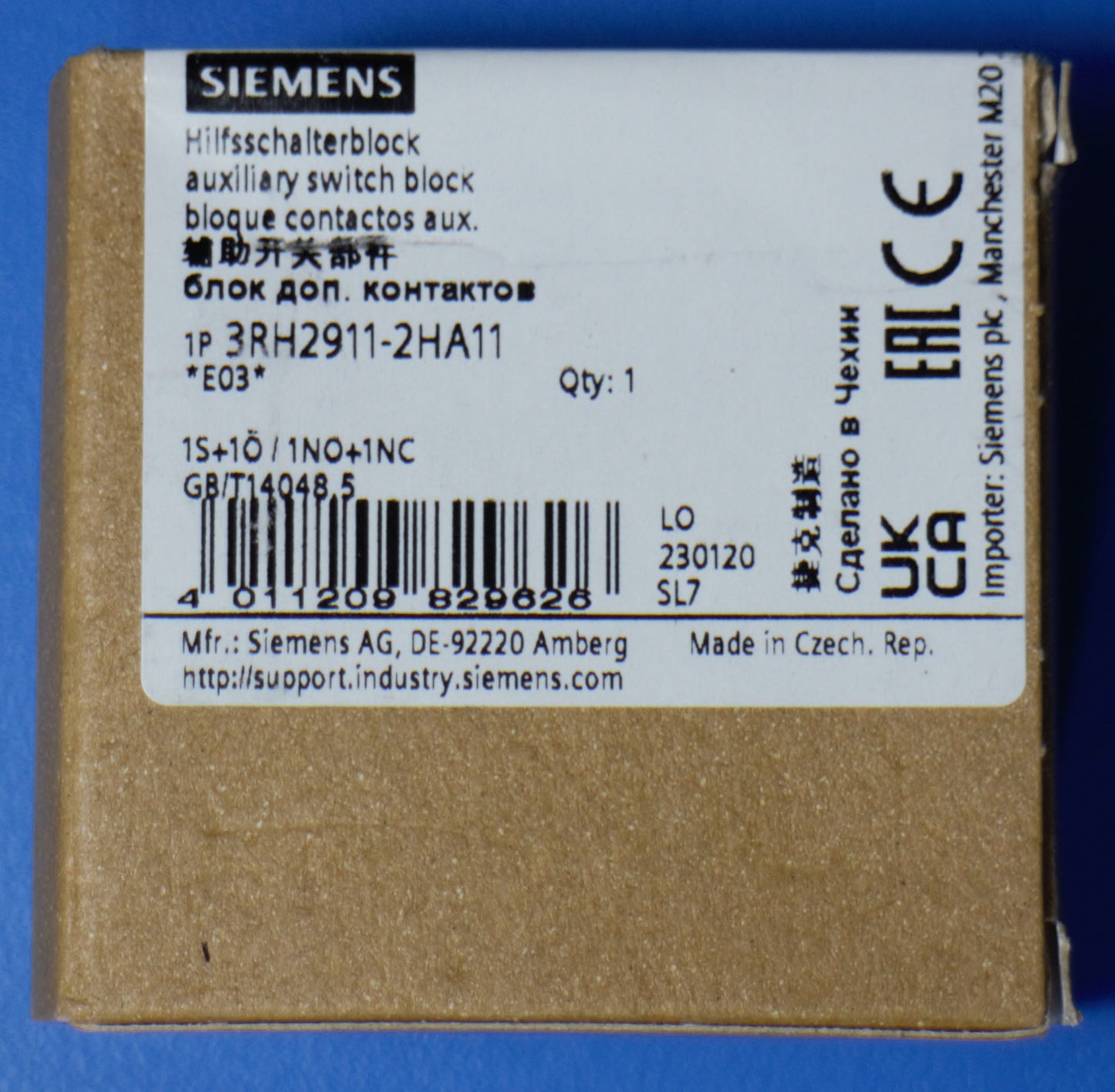 Siemens 3RH2911-2HA11 Hilfsschalter 1S + 1Ö