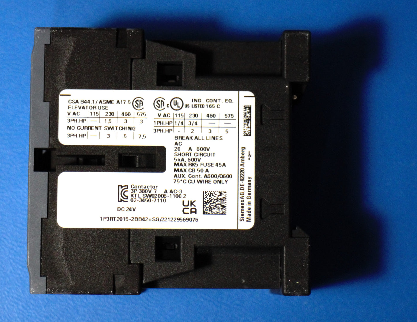 Siemens 3RT2015-2BB42 Schütz Leistungsschütz 3 kW / 400 V