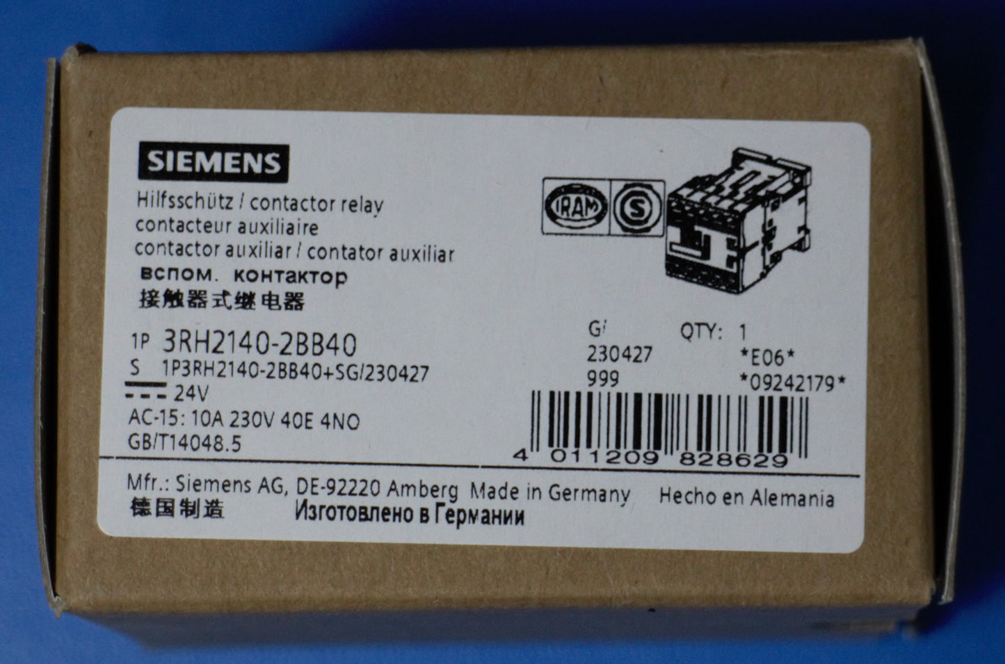 Siemens 3RH2140-2BB40 Schütz Hilfsschütz 4S