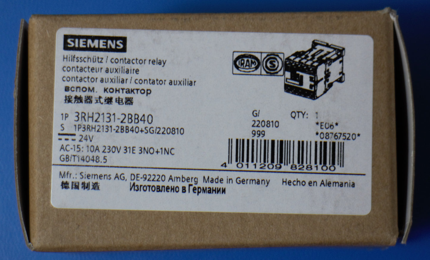 Siemens 3RH2131-2BB40 Schütz Hilfsschütz 3S + 1Ö