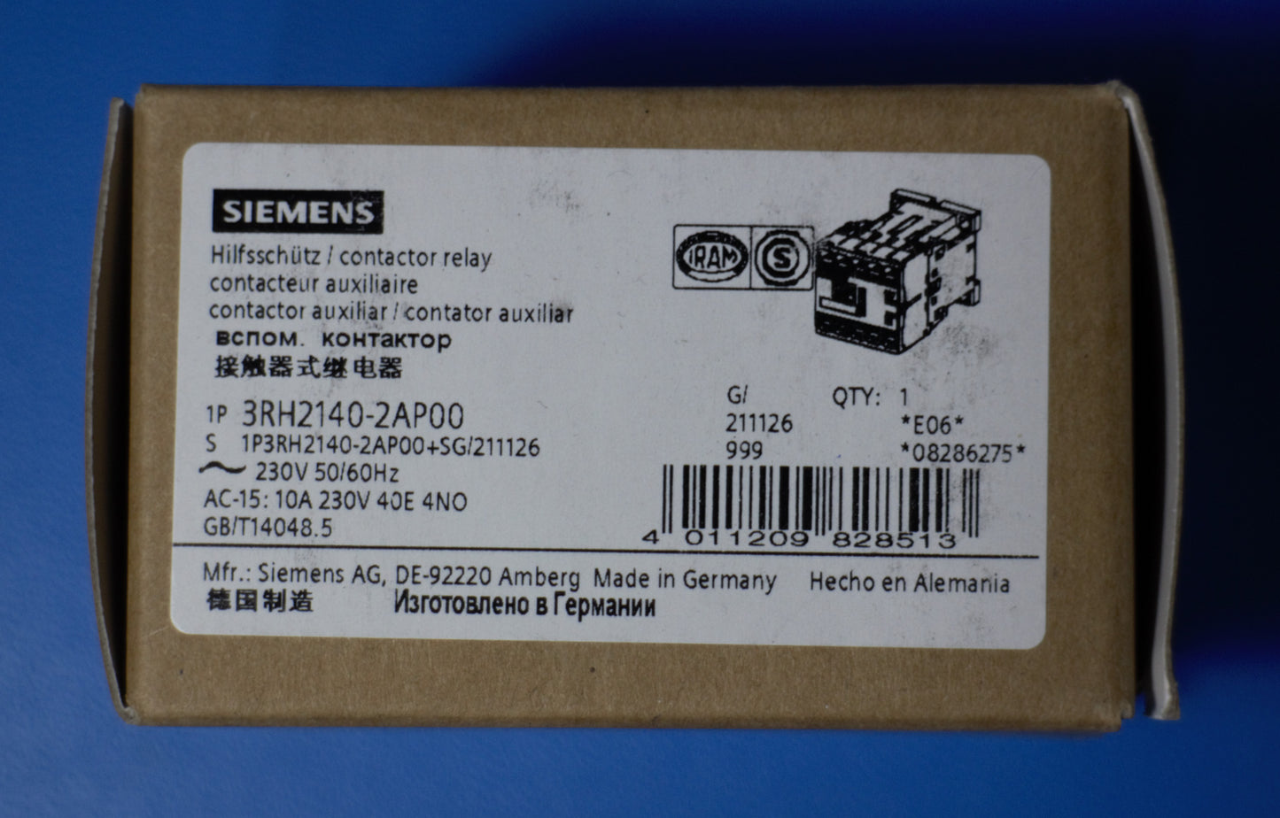 Siemens 3RH2140-2AP00 Schütz Hillfsschütz 230 V AC