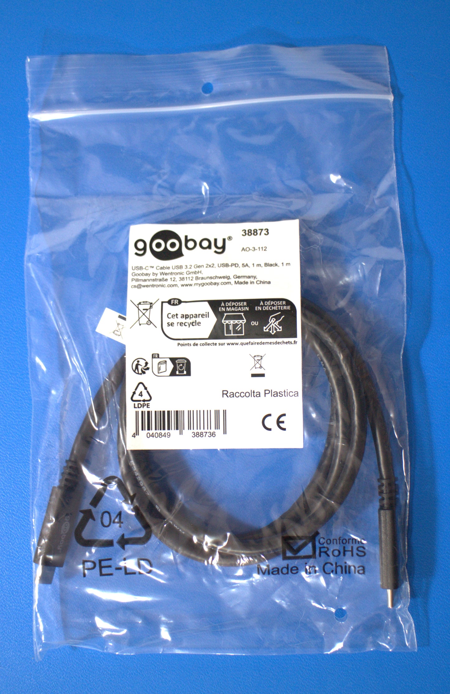 USB-C Kabel geeignet für Dockingstations, 100W Ladeleistung, 1m