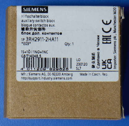 Siemens 3RH2911-2HA11 Hilfsschalter 1S + 1Ö