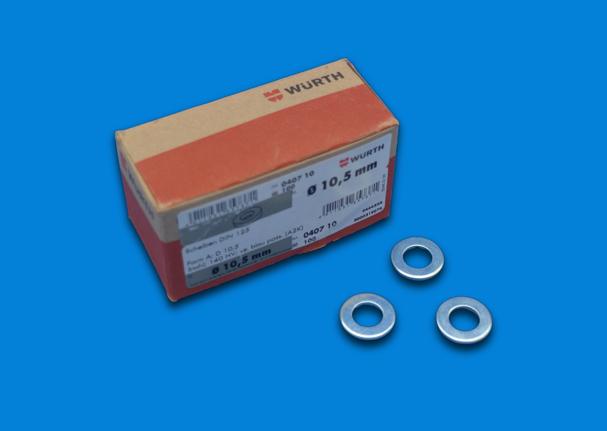 Würth Karosserie-/Unterlegscheiben DIN 125 / DIN 9021 | M6–M10 | diverse Größen