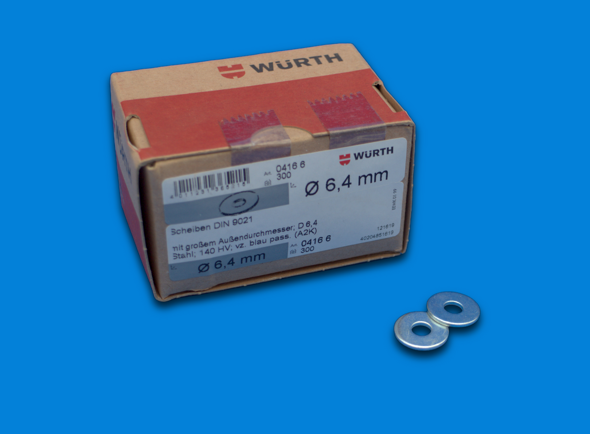 Würth Karosserie-/Unterlegscheiben DIN 125 / DIN 9021 | M6–M10 | diverse Größen